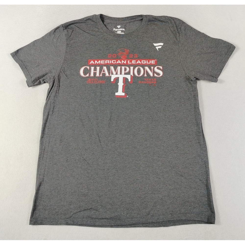 Fanatics Texas Rangers Shirt Mens Medium Gray MLB Baseball 2023 Casual Champions